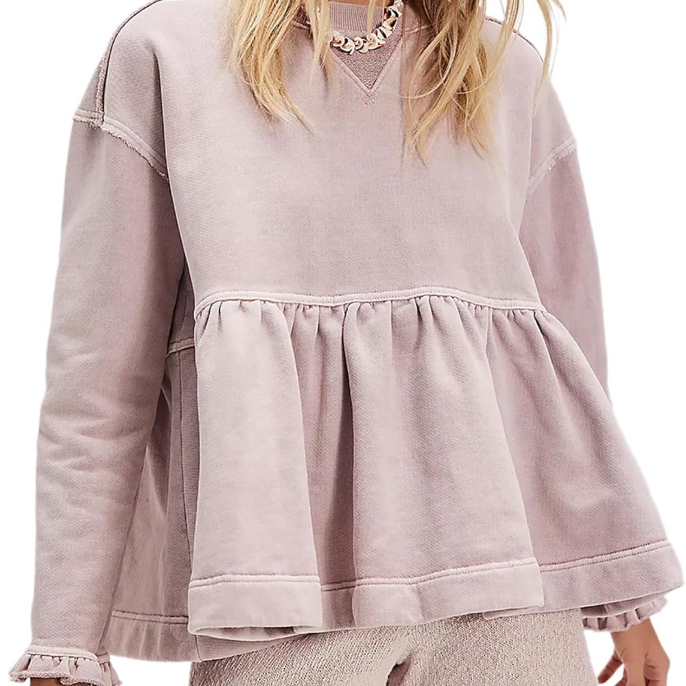 Amazon crewneck ruched babydoll  sweatshirt